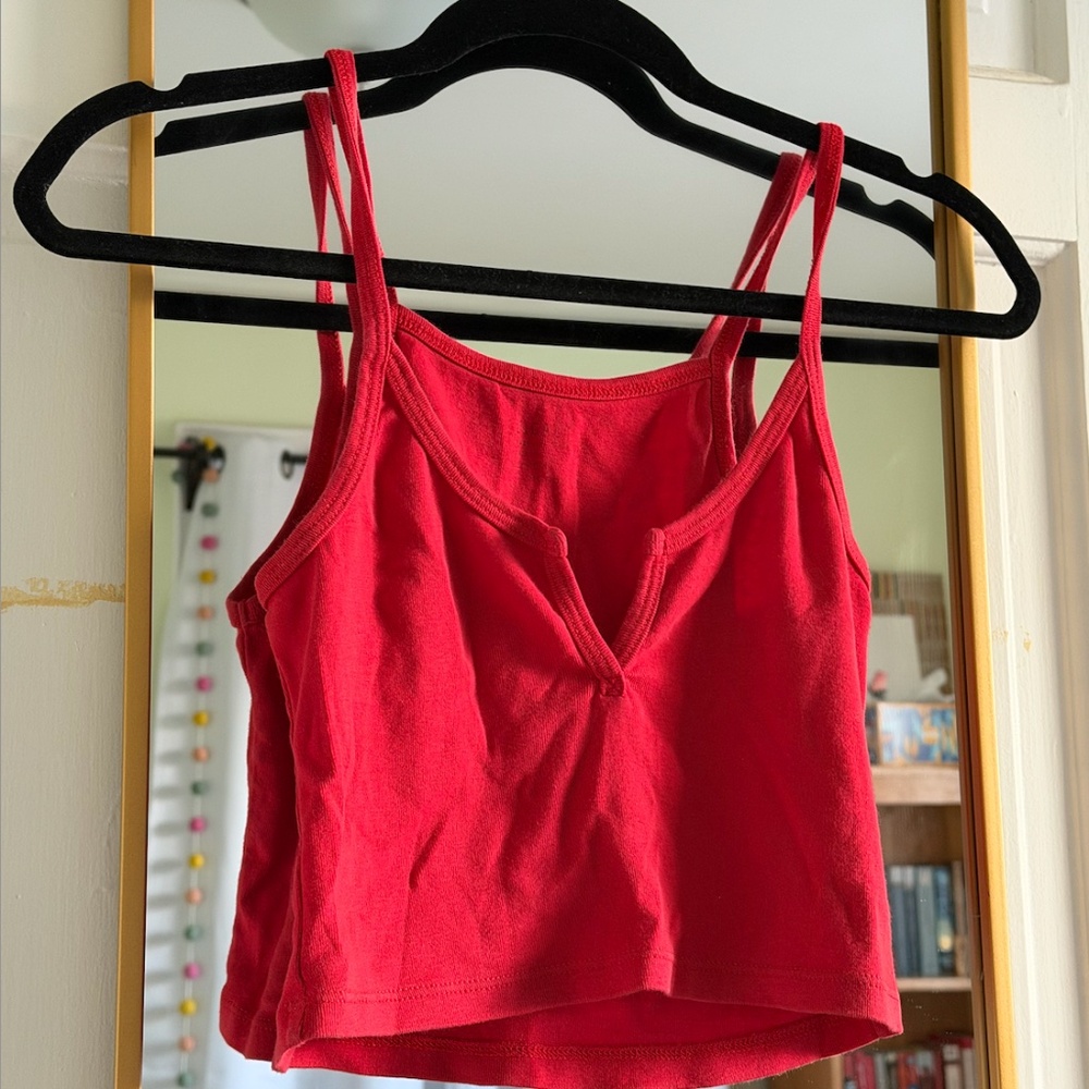 John Galt Red Crop Tank Top